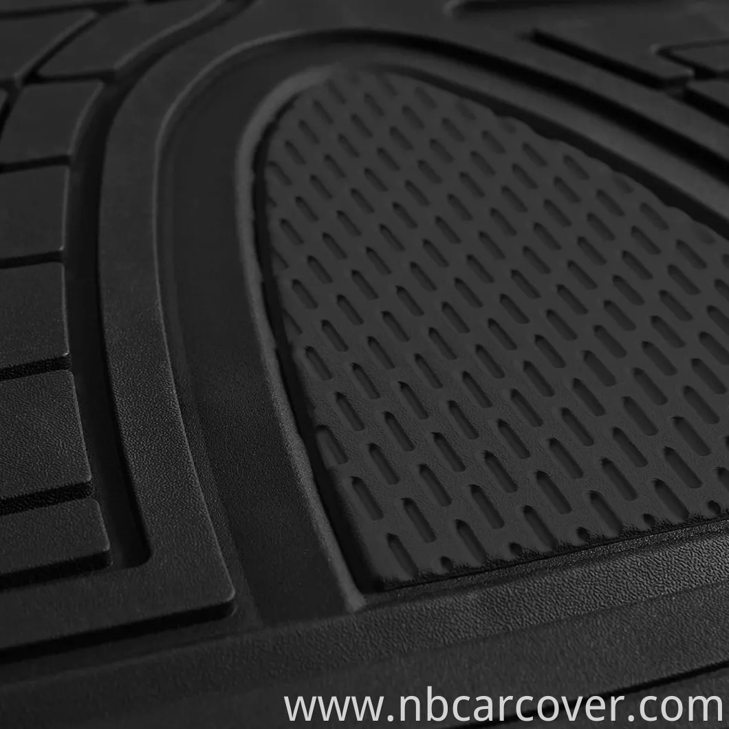 Black Rubber Floor Mat (Heavy Duty Tall Channel, Full Set Trim to Fit)